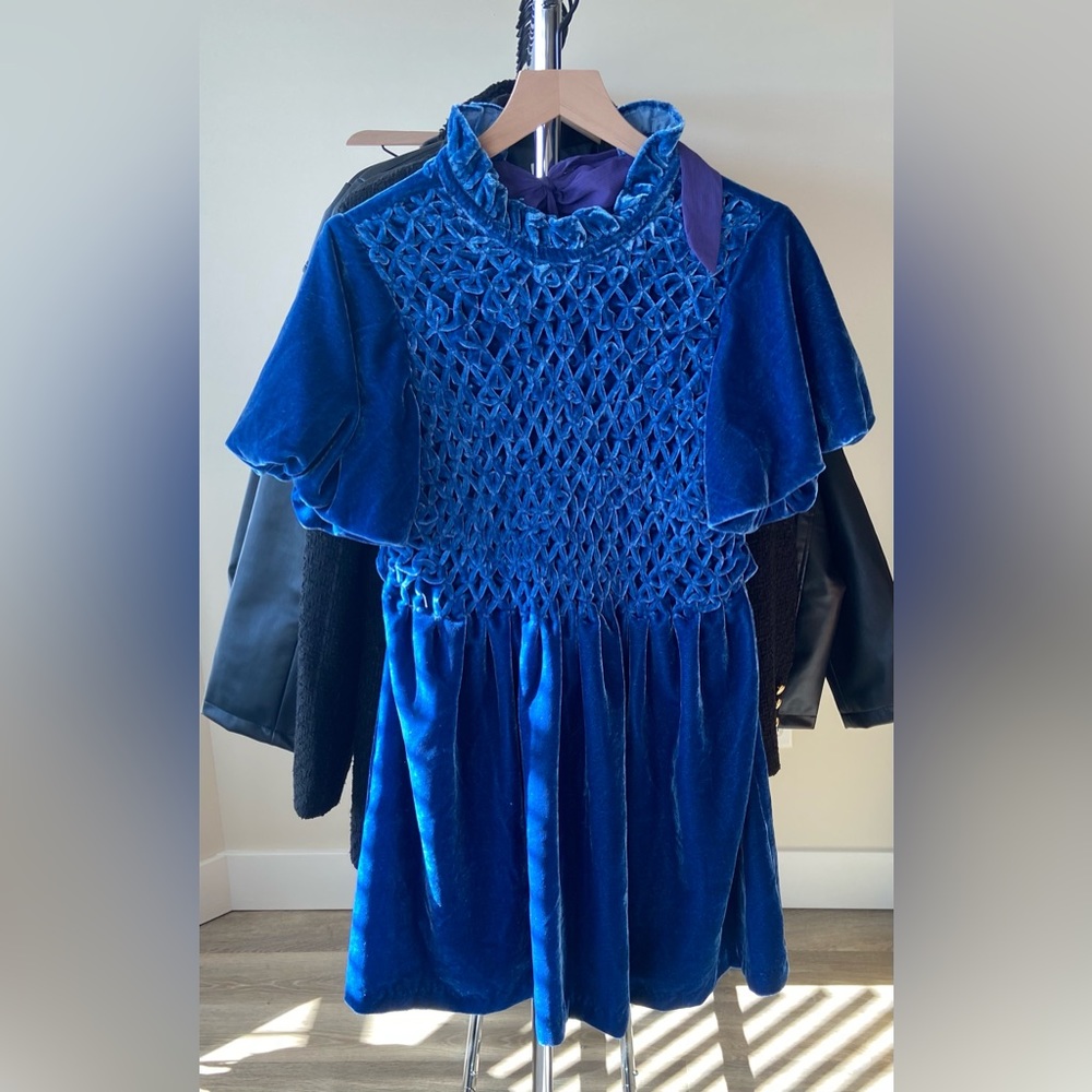 M NEW FREE PEOPLE GUM DROP MINI DRESS VELVET MOCK NECK STITCHED DEEP RI… - Picture 6 of 10